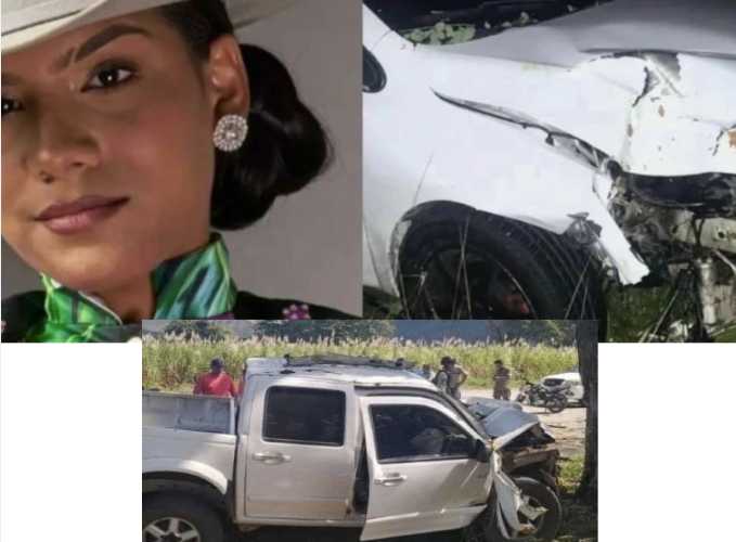 La cantante de musica llanera Emily Galaviz sufrió aparatoso accidente de tránsito en Apure (+Foto)
