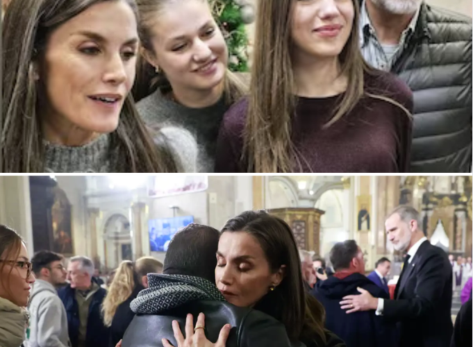 Las imágenes de la visita sorpresa de los reyes Felipe y Letizia a Catarroja junto a sus hijas Leonor y Sofía